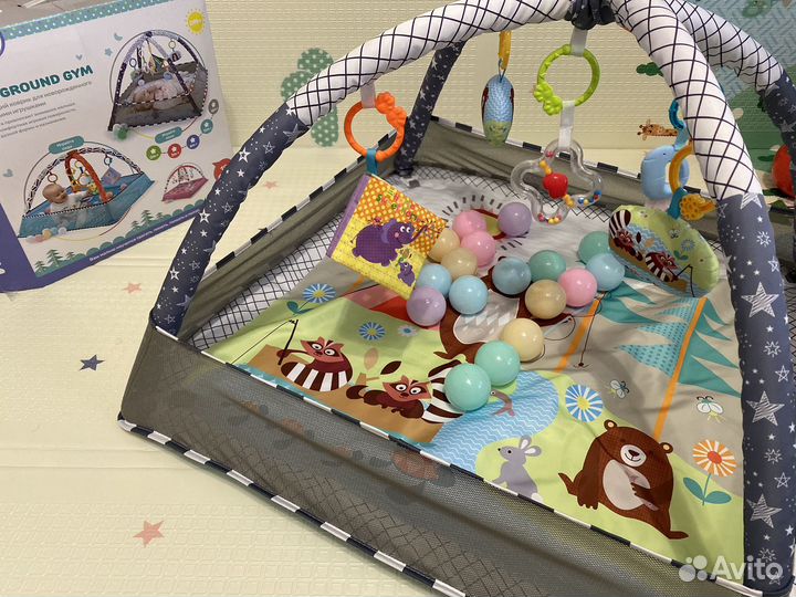 Развивающий игровой коврик-манеж для детей