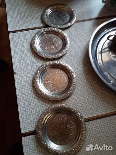 Мельхиоровый сервиз кофейно-чайный