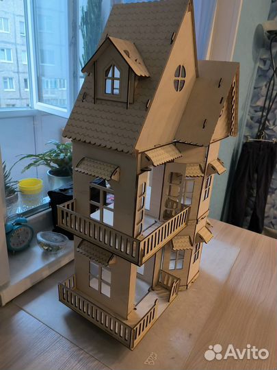 Кукольный домик деревянный сборная модель