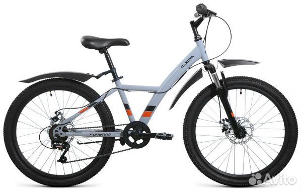 Велосипед 24д. Forward, dakota (2.0), серый-оранж