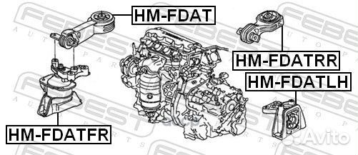 HM-fdatrr подушка двигателя задняя Honda Civic