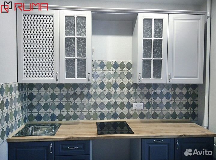 Кухонный гарнитур синий в рассрочку