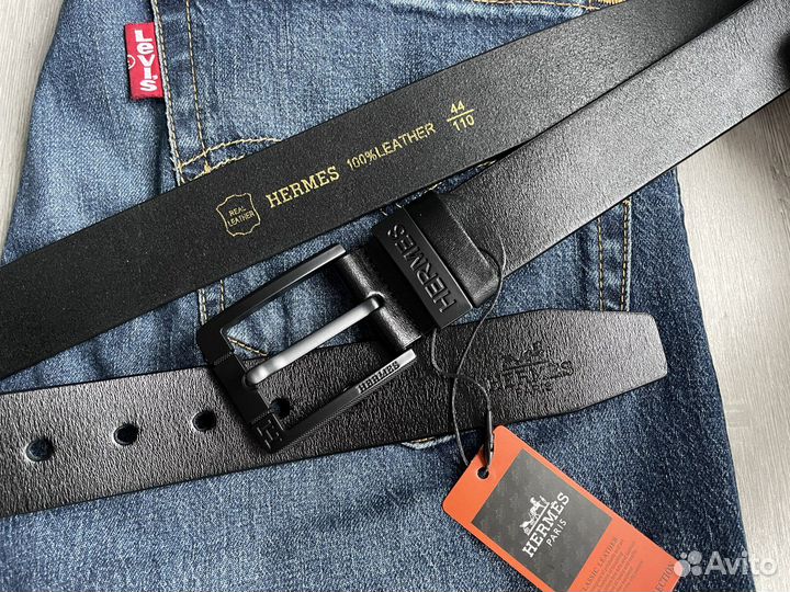 Мужской кожаный ремень Hermes