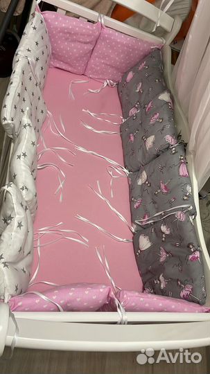 Бортики и балдахин в кроватку бу