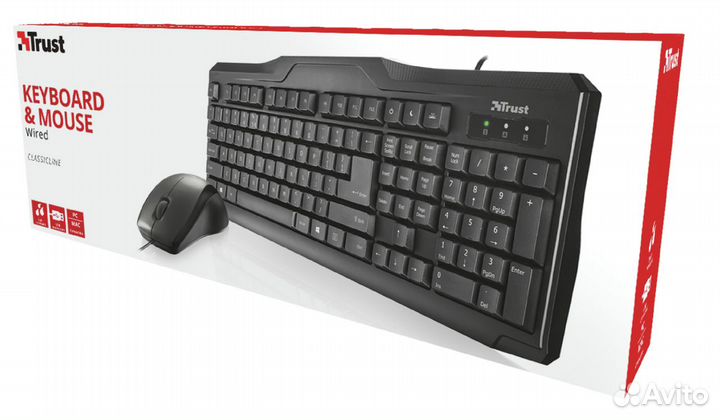 Комплект клавиатура+мышь Trust ClassicLine Wired