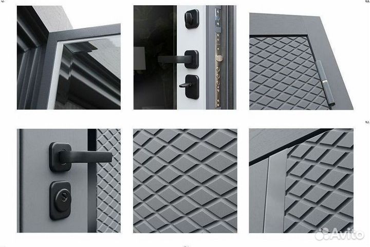 Дверь входная серая металлическая Манчестер