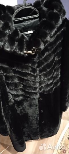 Шуба мутоновая с капюшоном 50 52