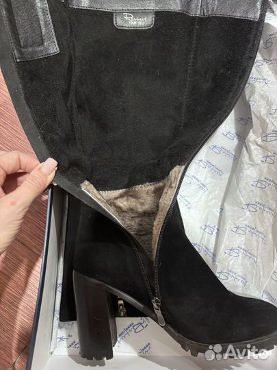 Сапоги зимние замшевые