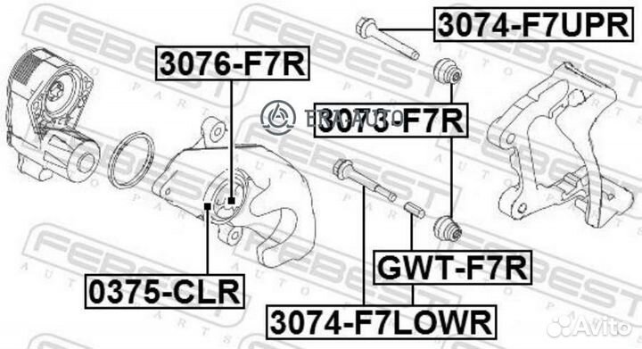 Febest 3076-F7R поршень суппорта тормозного заднего