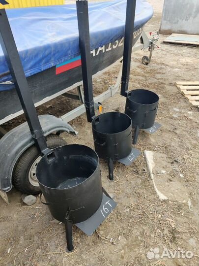 Печь для казана с трубой и тягой