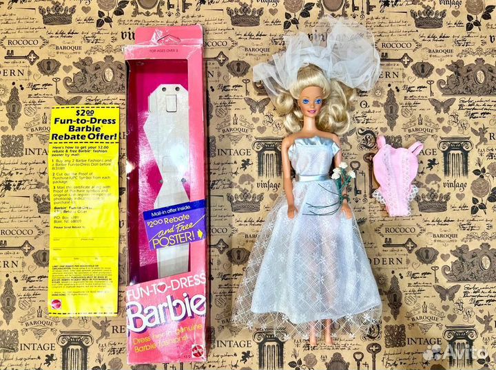 Barbie 1988 Fun-to-Dress в белом платье