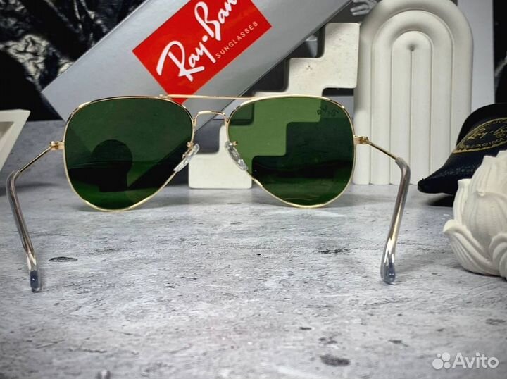 Очки Ray Ban Aviator золотые