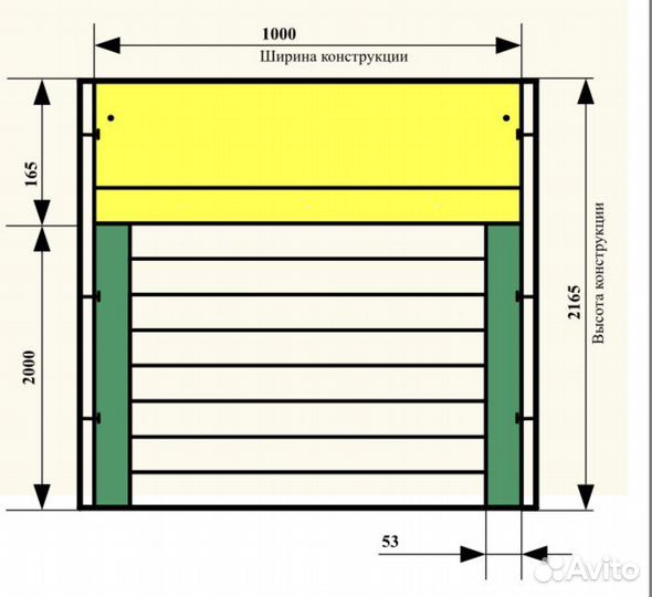 Рольставни на дверь 1000х2165
