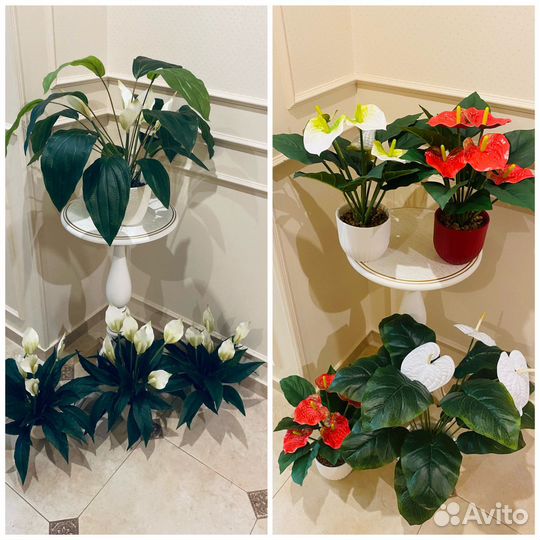 Искусственные цветы спатифиллум антуриум зелень