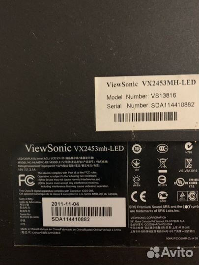 Монитор Viewsonic 24