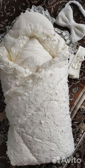 Зимний конверт на выписку в коляску