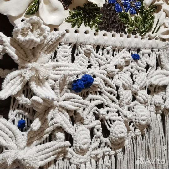 Макраме панно на керамической основе