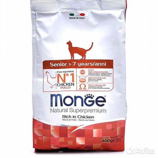 Monge Cat Корм для кошек старше 7 лет 400г