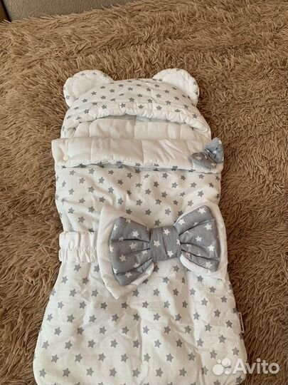 Конверт для новорожденного на выписку с бантом