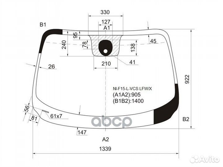Стекло лобовое (Датчик дождя/ Сборка Британия)
