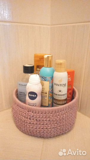 Корзина из хлопковой пряжи