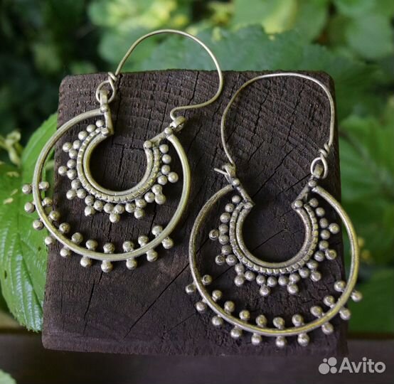 Серьги этно хиппи ретро бохо винтаж ретро готика