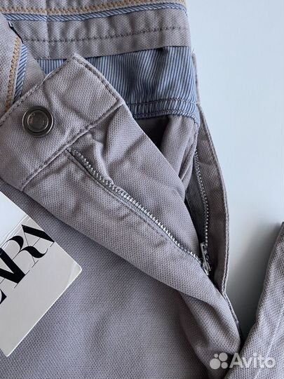 Мужские брюки zara серые скини (зауженные)