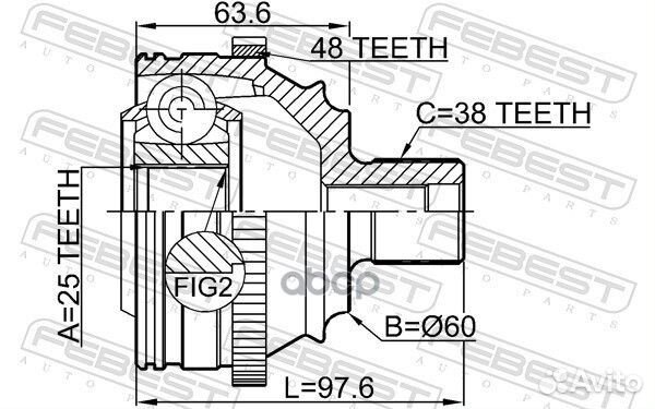 Шрус наружный VW transporter syncro 96-04 2310