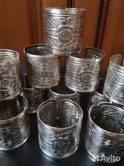 Кольца для салфеток мельхиор посеребрен Кольчугино