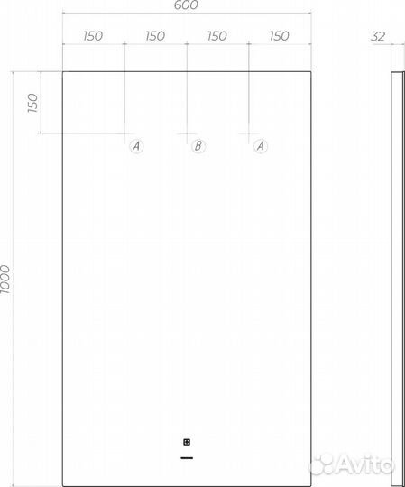 Зеркало Vigo Quadro 60 Classic с подсветкой
