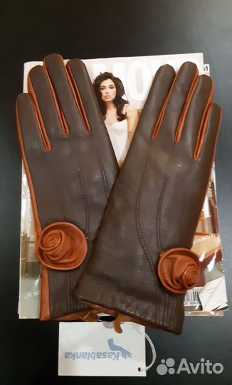Перчатки женские кожаные размер 6.5