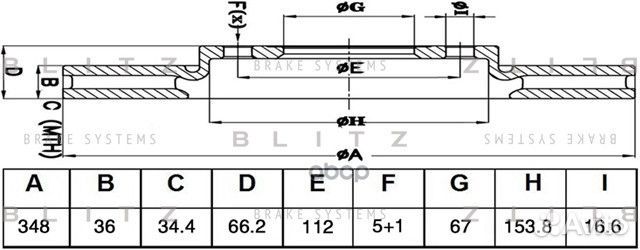 Диск тормозной передний левый BS0486 Blitz