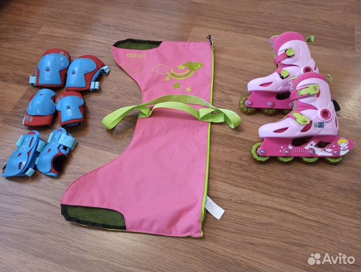 Роликовые коньки детские с защитой