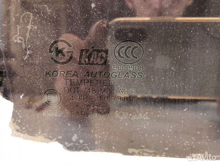 Стекло двери заднее правое Hyundai Accent