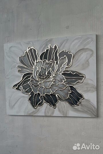 Текстурная картина Пион