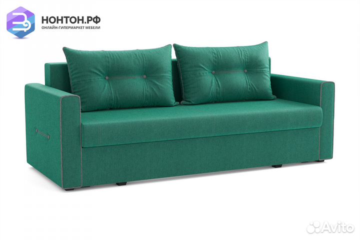 Диван еврокнижка Оригами жаккард зеленый