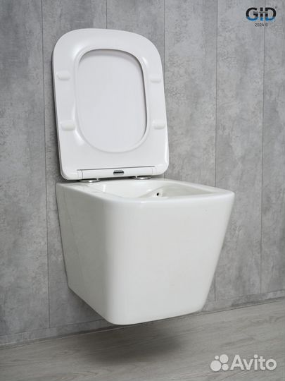 Безободковый подвесной унитаз белый Gid Tr2143