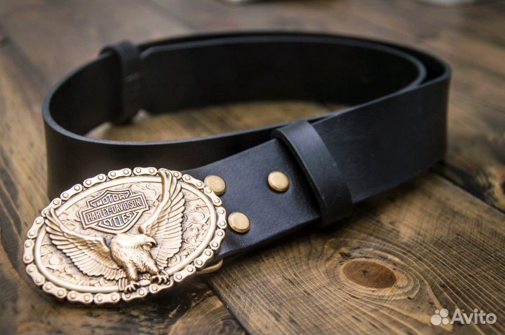 Кожаный байкерский ремень Harley-Davidson