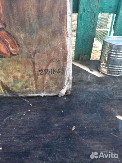 Старинная картина холст масло