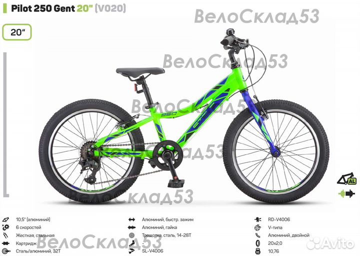 Stels Pilot 250 Gent 20 V020 (новый велосипед)