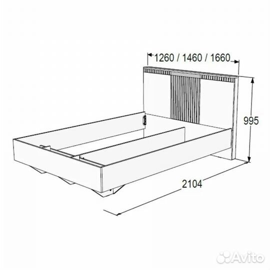 Кровать двуспальная 140х200 с фанерным основанием