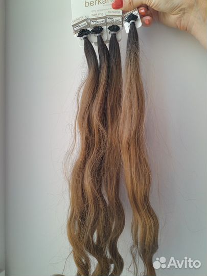 Волосы для наращивания 40см омбре русле вьются