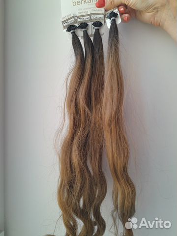 Волосы для наращивания 40см омбре русле вьются