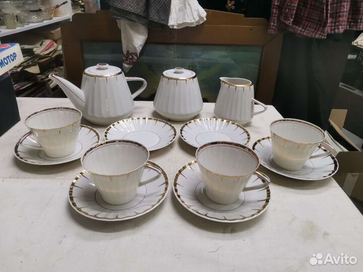 Сервиз чайный Золотой дождь Вербилки СССР (Ч)