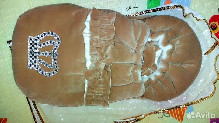 Конверт зимний на овчине для новорождённых