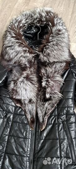 Кожаная куртка с натуральным мехом