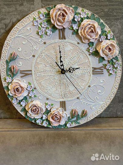 Часы настенные ручной работы 35 см