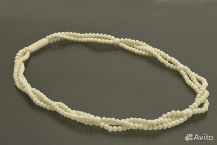 Колье бусы кость