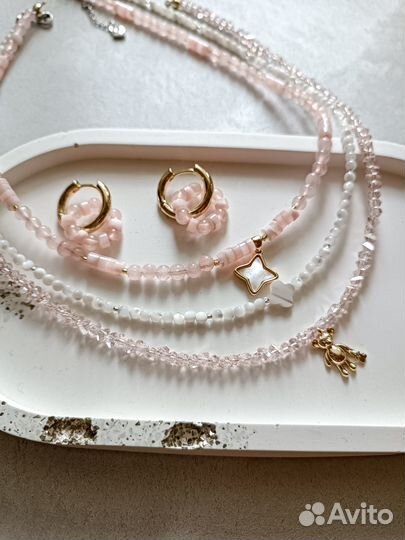 Колье чокер из натуральных камней