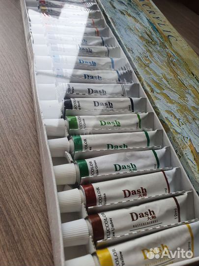 Краски акриловые 18 цветов по 12 мл. Dash новые